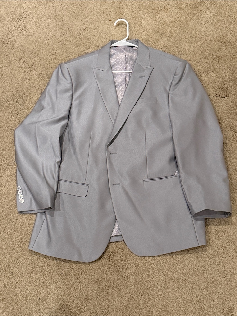 Men's Light Gray Blazer - Classic Single-Breasted Suit Jacket